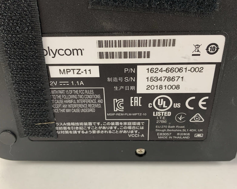 Polycom 1624-66061-002 MPTZ-11 EagleEye IV Video Conferencing Camera - Untested
