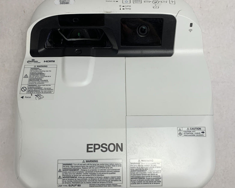 Epson BrightLink 595Wi H599A LCD Lamp Projector 2326 Lamp Hours - No Remote