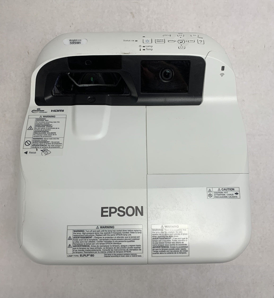Epson BrightLink 595Wi H599A LCD Lamp Projector 2326 Lamp Hours - No Remote5