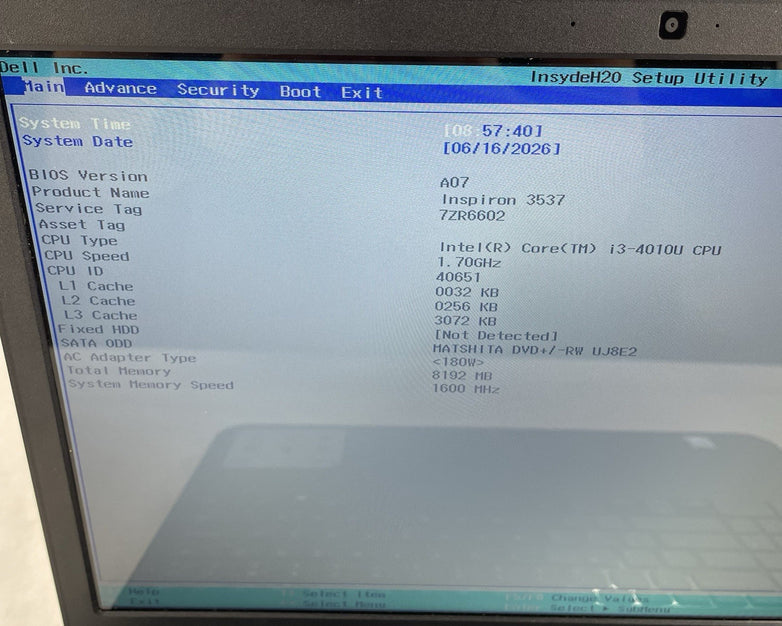 Dell Inspiron 3537 15.6" i3-4010U 1.70 GHz 8 GB RAM No SSD/OS/AC