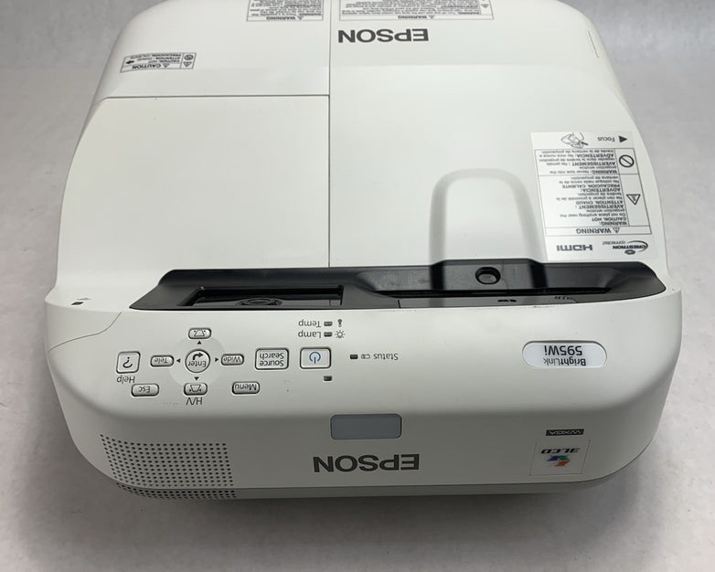 Epson BrightLink 595Wi H599A LCD Lamp Projector 551 Lamp Hours - No Remote