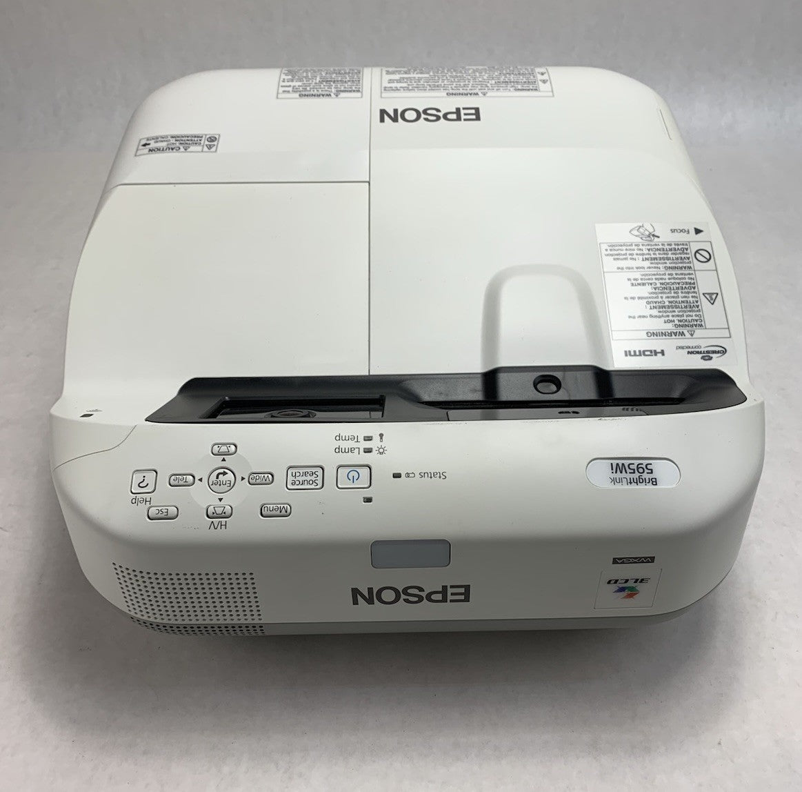 Epson BrightLink 595Wi H599A LCD Lamp Projector 551 Lamp Hours - No Remote3