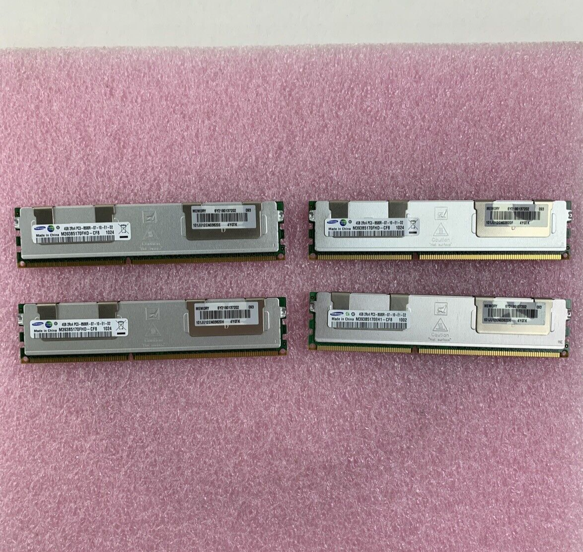 Samsung M393B5170FHD-CF8 4 GB 1067MHz ECC DDR3 Server RAM Module 2Rx4 Lot of 4x