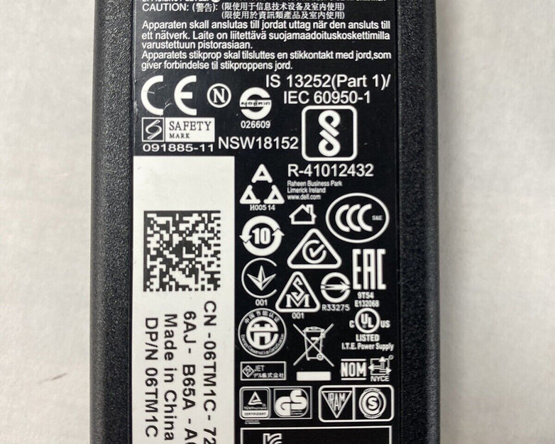 Lot of (5) Dell 65W PA-12 6TM1C AC Adapter LA65NS2-01