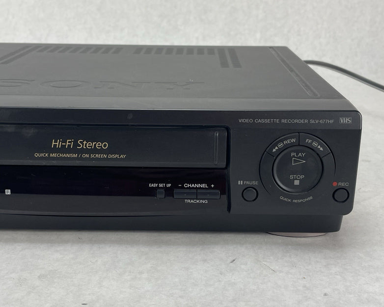Sony SLV-677HF VCR 4-Head Hi-Fi Stereo VHS Player Recorder With Remote Works
