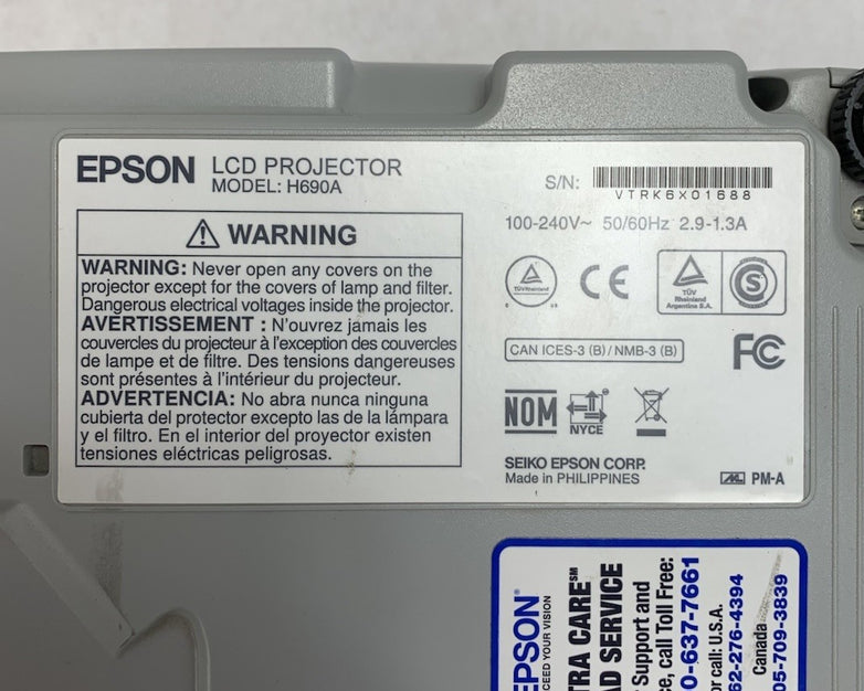 Epson PowerLite W29 H690A LCD Lamp Projector 155 Lamp Hours - No Remote