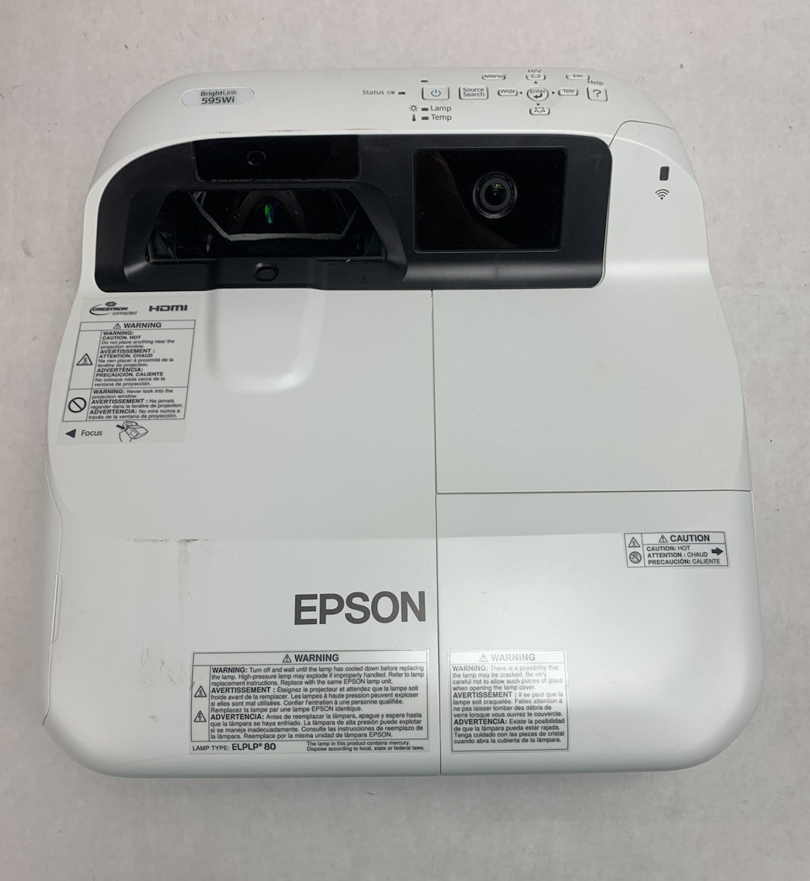 Epson BrightLink 595Wi H599A LCD Lamp Projector 1221 Lamp Hours - No Remote5