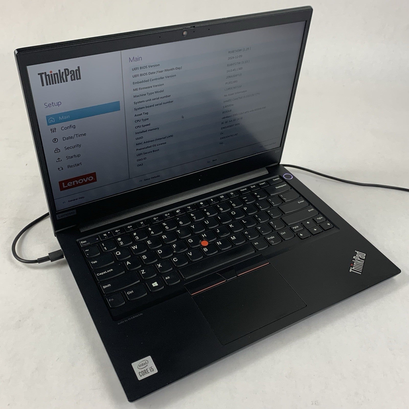 Lenovo ThinkPad E14 14" Gen 1 Laptop i5-10210U 1.6GHz 8 GB RAM No OS/SSD/AC/Batt0