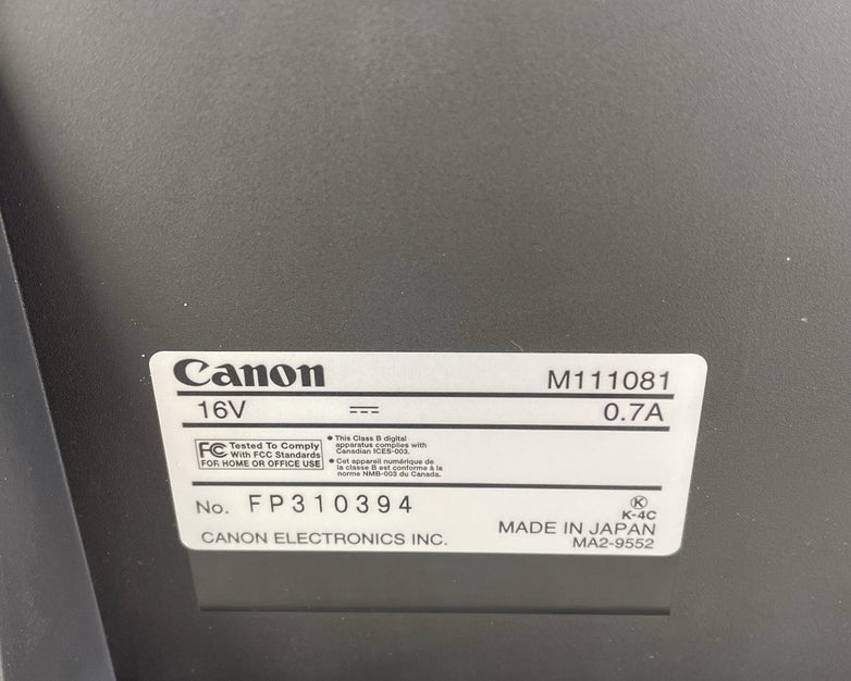 Canon ImageFormula DR-C125 Color Duplex Scanner M111081 w/ AC Adapter Untested