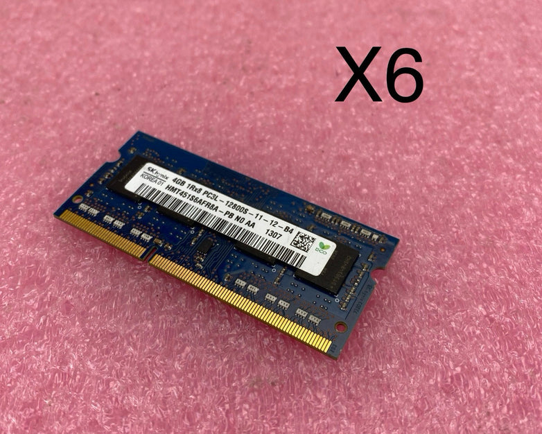 SK Hynix 4GB PC3L DDR3L Laptop Memory Ram HNT451S6AFR8A-PB - Lot of 6