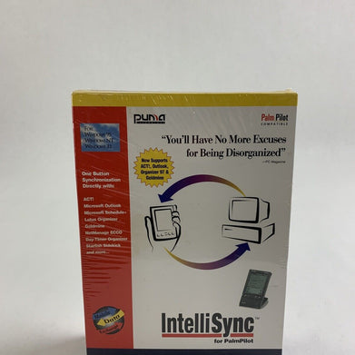 New PalmPilot IntelliSync Window 95 NT 3.1 Puma Mobil Data Exchange Tech 1997