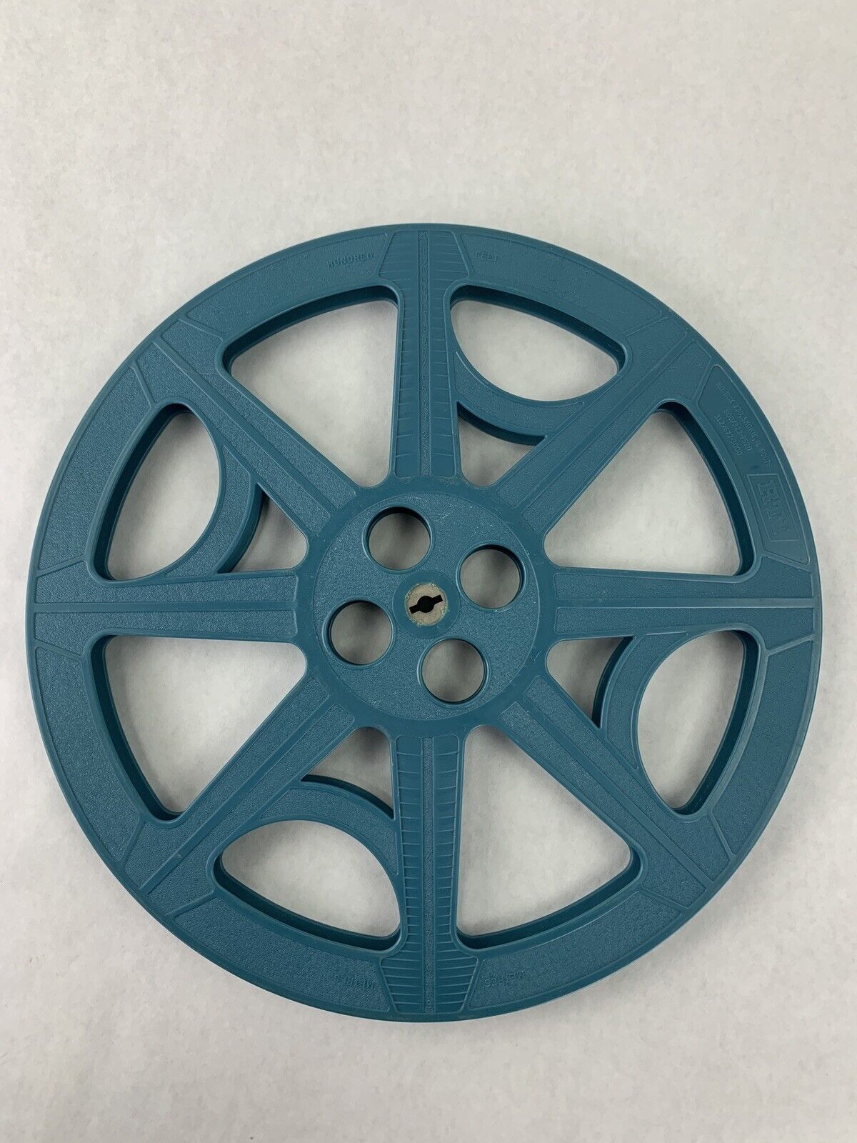 Vintage RTI 800/323-7520 15" Plastic 6 Metres 100 FT Film Reel Blue