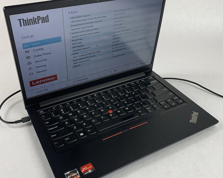 Lenovo ThinkPad E14 Gen 2 Ryzen 5 4500U 2.375 GHz 8GB Ram No OS/SSD/AC/Batt Dent