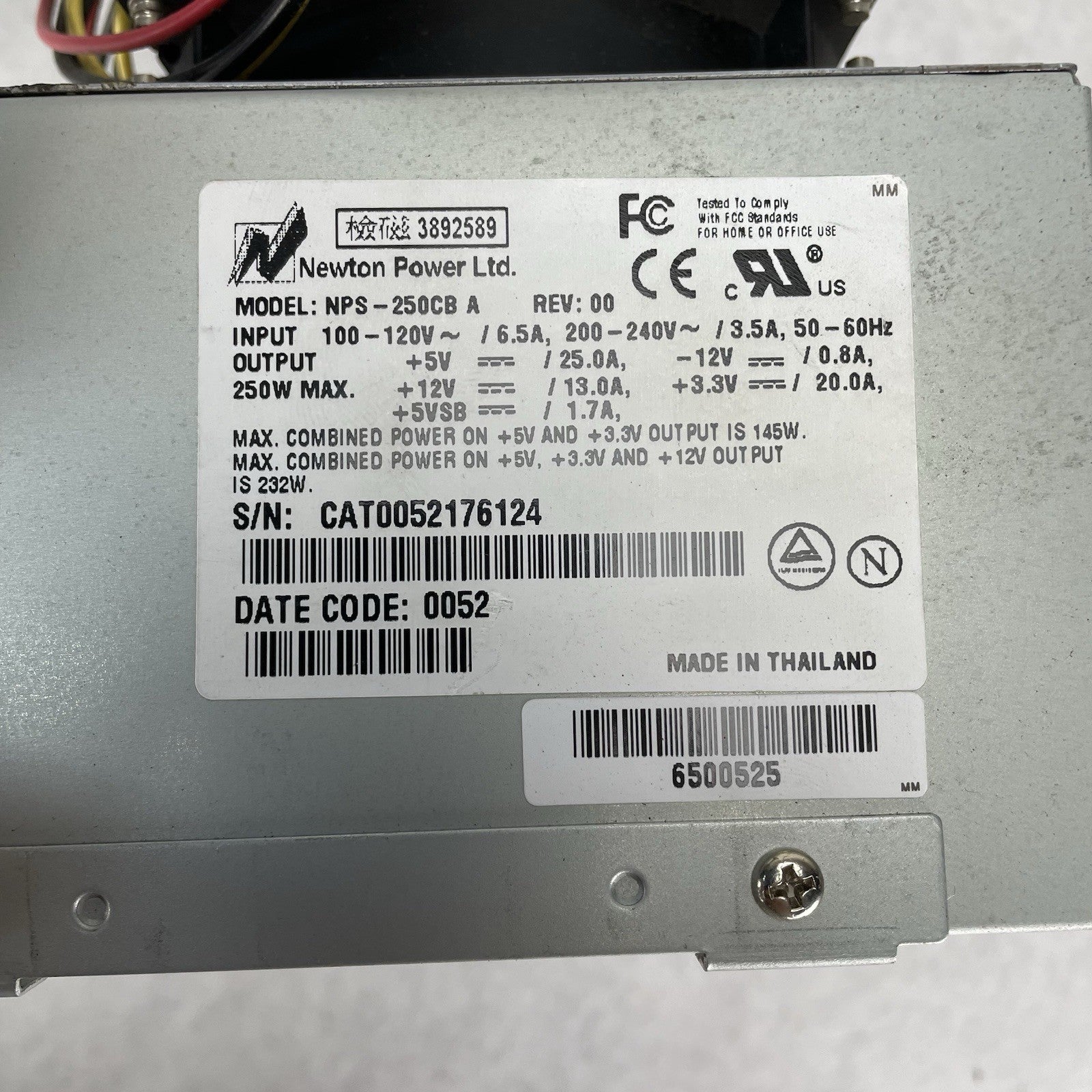 Newton Power NPS-250Cb Power Supply Atx 250W Tested