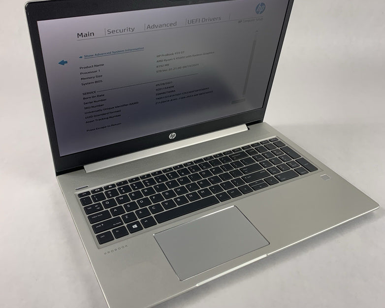 HP ProBook 455 G7 15.6" Ryzen 5 4500U 2.375 GHz 8GB RAM No SSD/OS/AC Dinged Edge