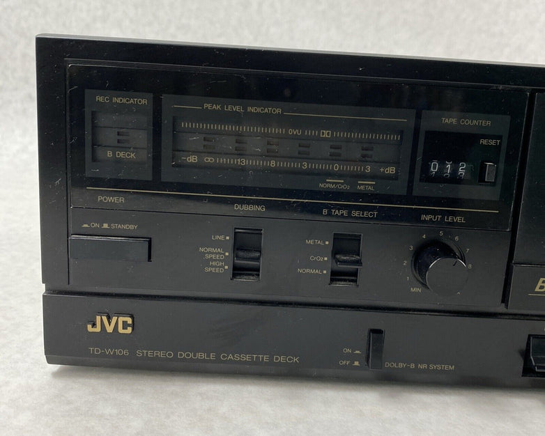 JVC TD-W106 Stereo Double 2 Cassette Tape Deck Player Recorder BAD REWIND
