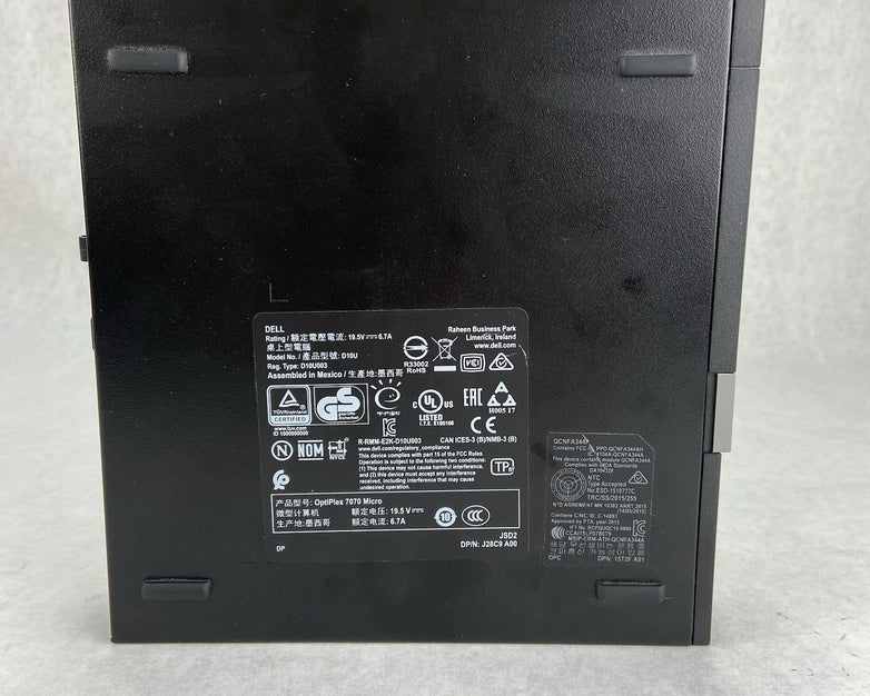 Dell Optiplex 7070 Micro Intel Core i5-8600 3.1GHz 8GBR AM No AC/HDD/OS