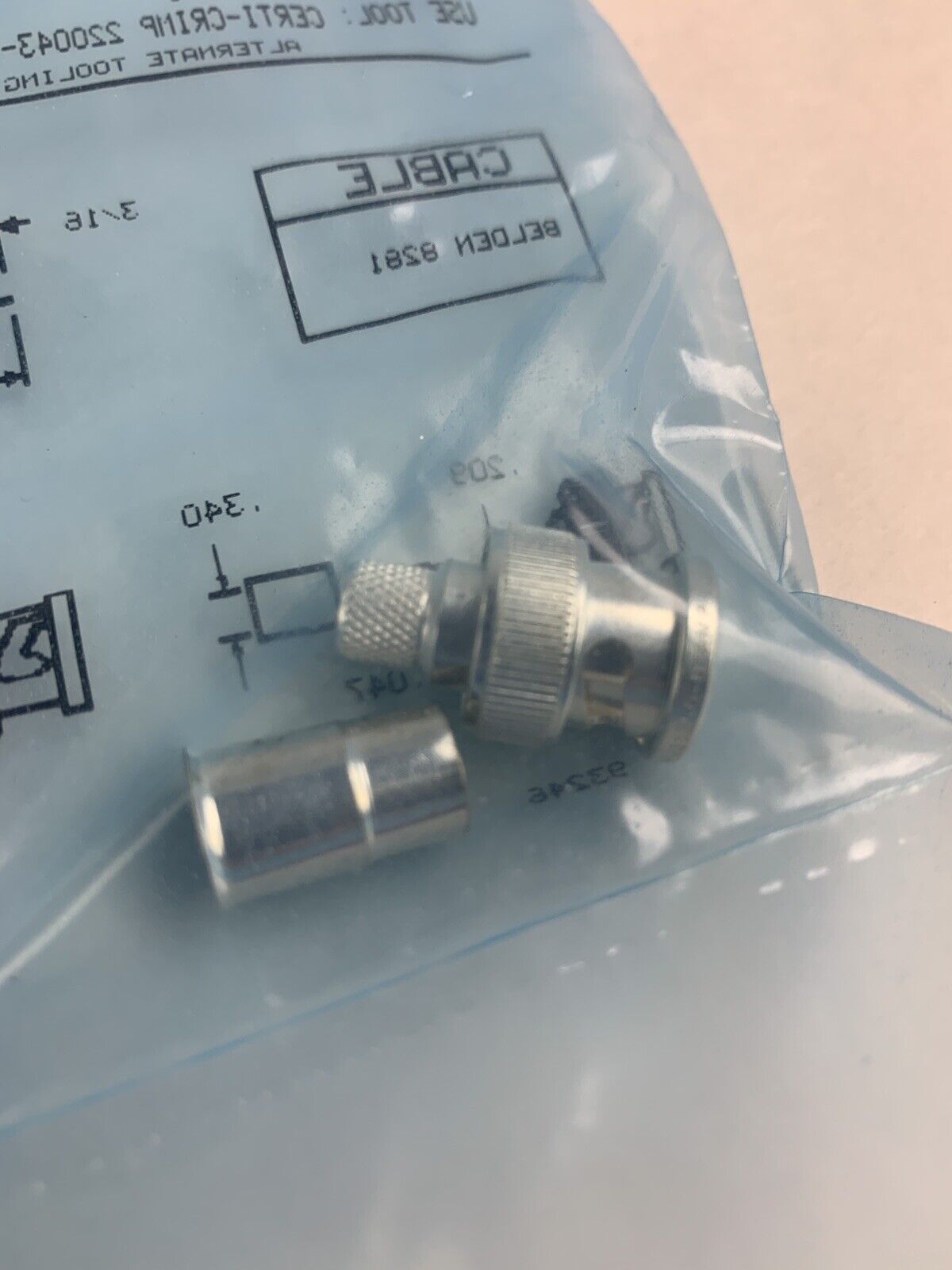AMP 4-331350-0 BNC8281M Connector Coax BNC Crimp Plug Lot of 5 New