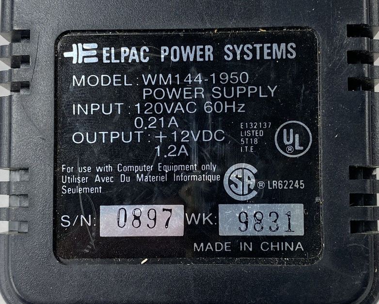 Elpac Power Systems WM144-1950 12vDC 1.2A Power Supply