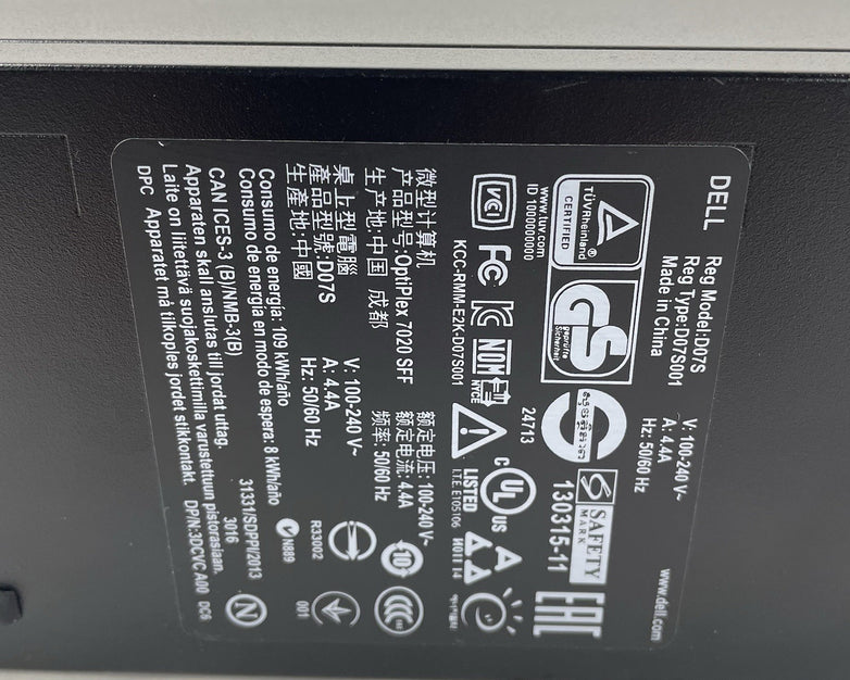Dell OptiPlex 7020 SFF i5-4590 3.30 GHz 4 GB RAM No HDD/OS