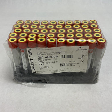Vacuette 456073P 5ml CAT Serum Sep Clot Activator 13x100 50pcs Non-Ridged Tubes