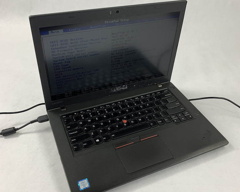 Lenovo Thinkpad T460 Core i5-6300U 2.4 GHz 8 GB Ram No OS No HDD No AC