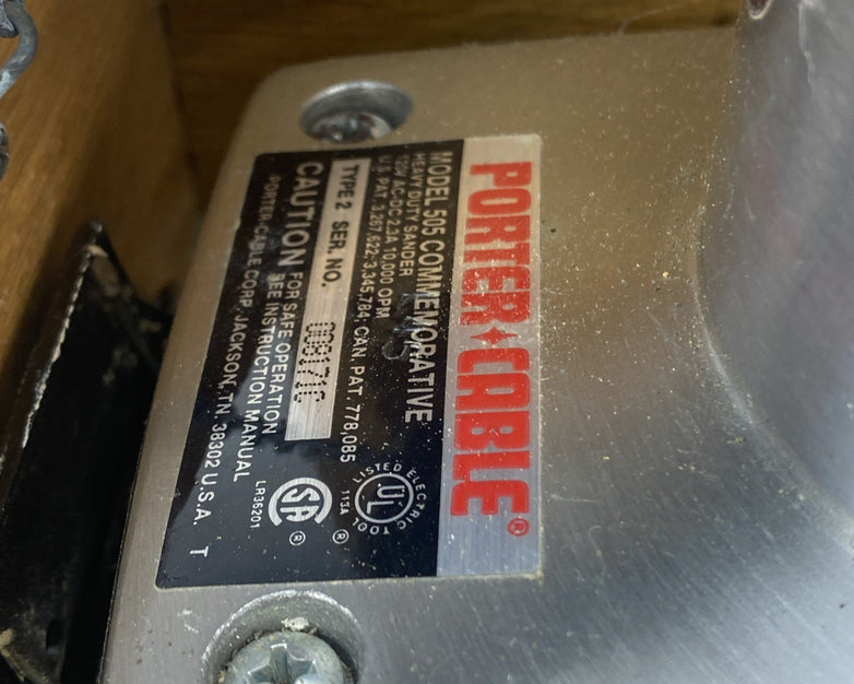 Porter Cable Model 505 25th Anniversary Heavy Duty Sander w/ Wood Box Tested