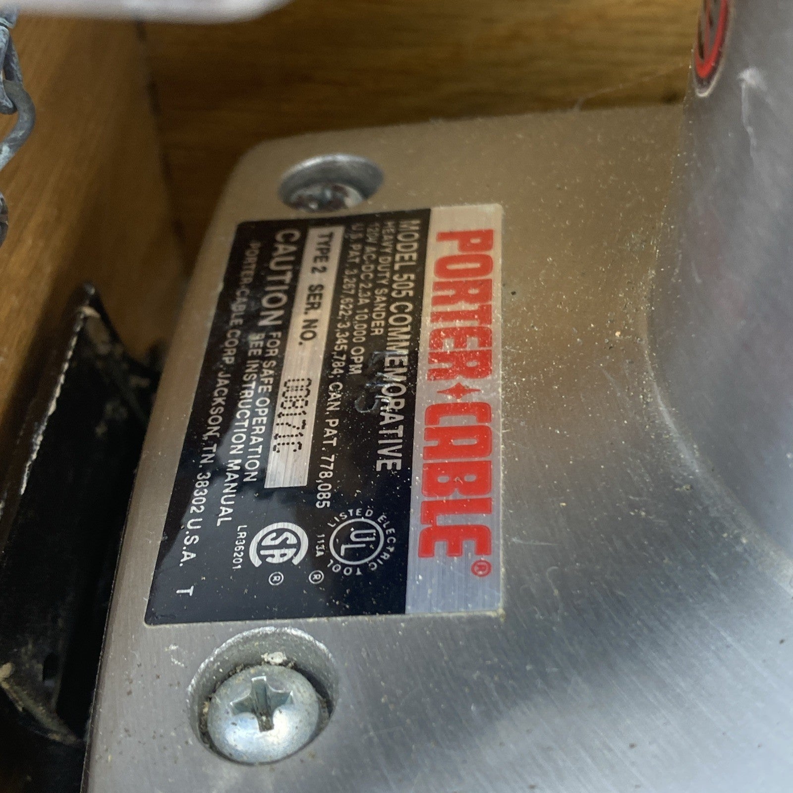 Porter Cable Model 505 25th Anniversary Heavy Duty Sander w/ Wood Box Tested7