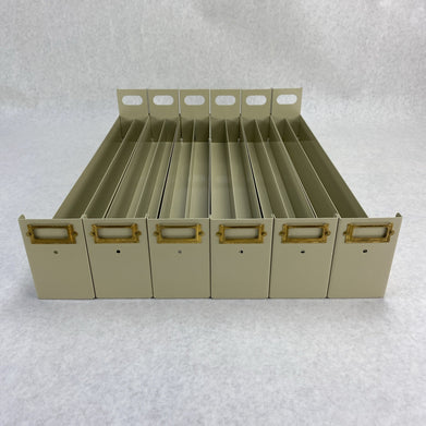 Fisherbrand 07212103 Six Microscope Slide Storage Divided Drawers Light Tan