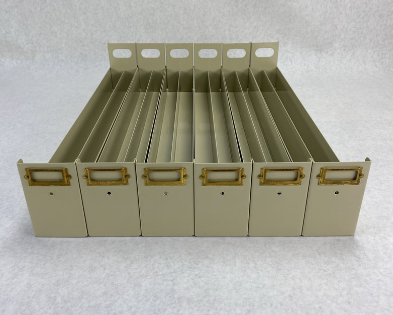 Fisherbrand 07212103 Six Microscope Slide Storage Divided Drawers Light Tan