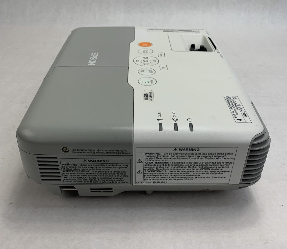Epson H388A PowerLite 915W LCD Lamp Projector 2014 Lamp Hours No Remote Loud Fan5