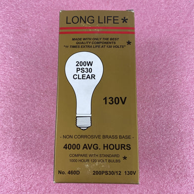 Long Life PS30 200W 130V Clear Light Bulb Lot of 4