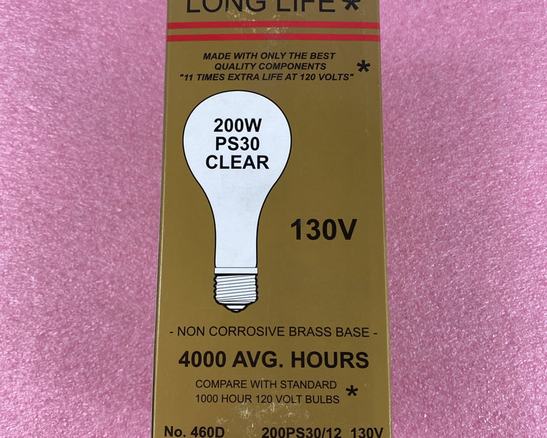 Long Life PS30 200W 130V Clear Light Bulb Lot of 4