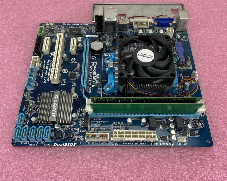 Gigabyte GA-A55M-S2V Motherboard AMD A4-3300 2.5GHz 6GB RAM w/IO Shield
