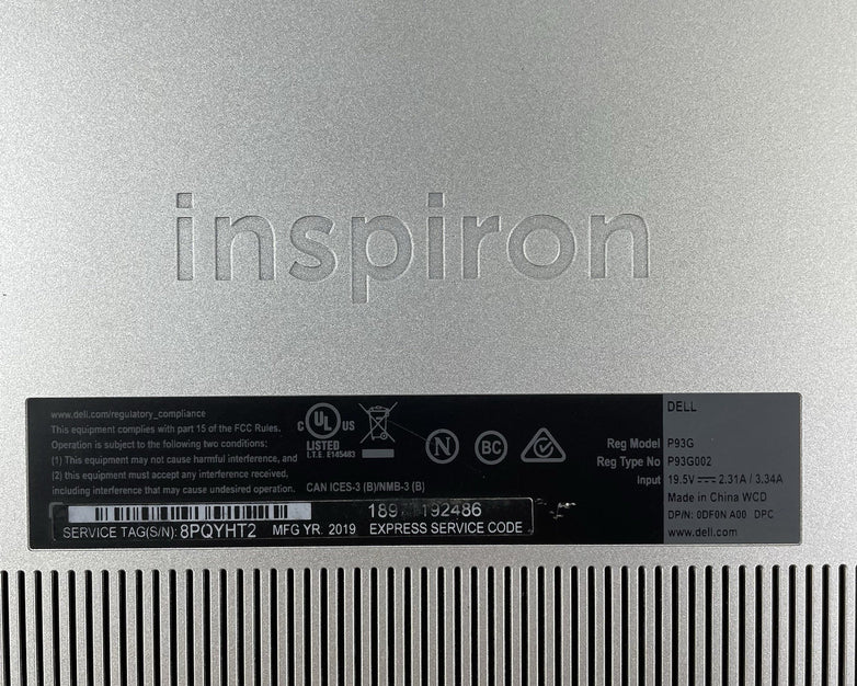 Dell Inspiron 5485 201 14" Ryzen 5 3500U 3.7GHz 8GB RAM No SSD/OS/AC/Batt - READ