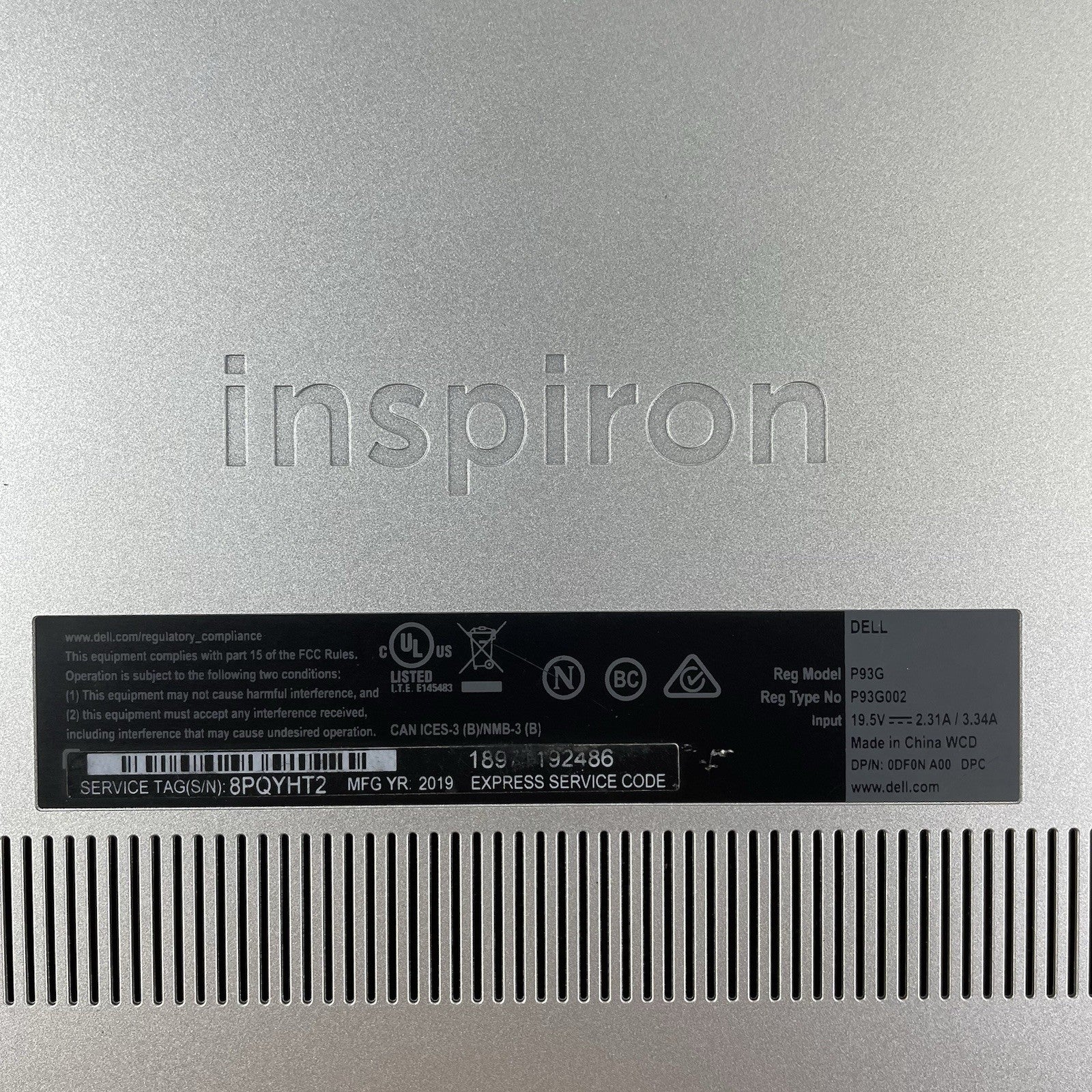 Dell Inspiron 5485 201 14" Ryzen 5 3500U 3.7GHz 8GB RAM No SSD/OS/AC/Batt - READ15
