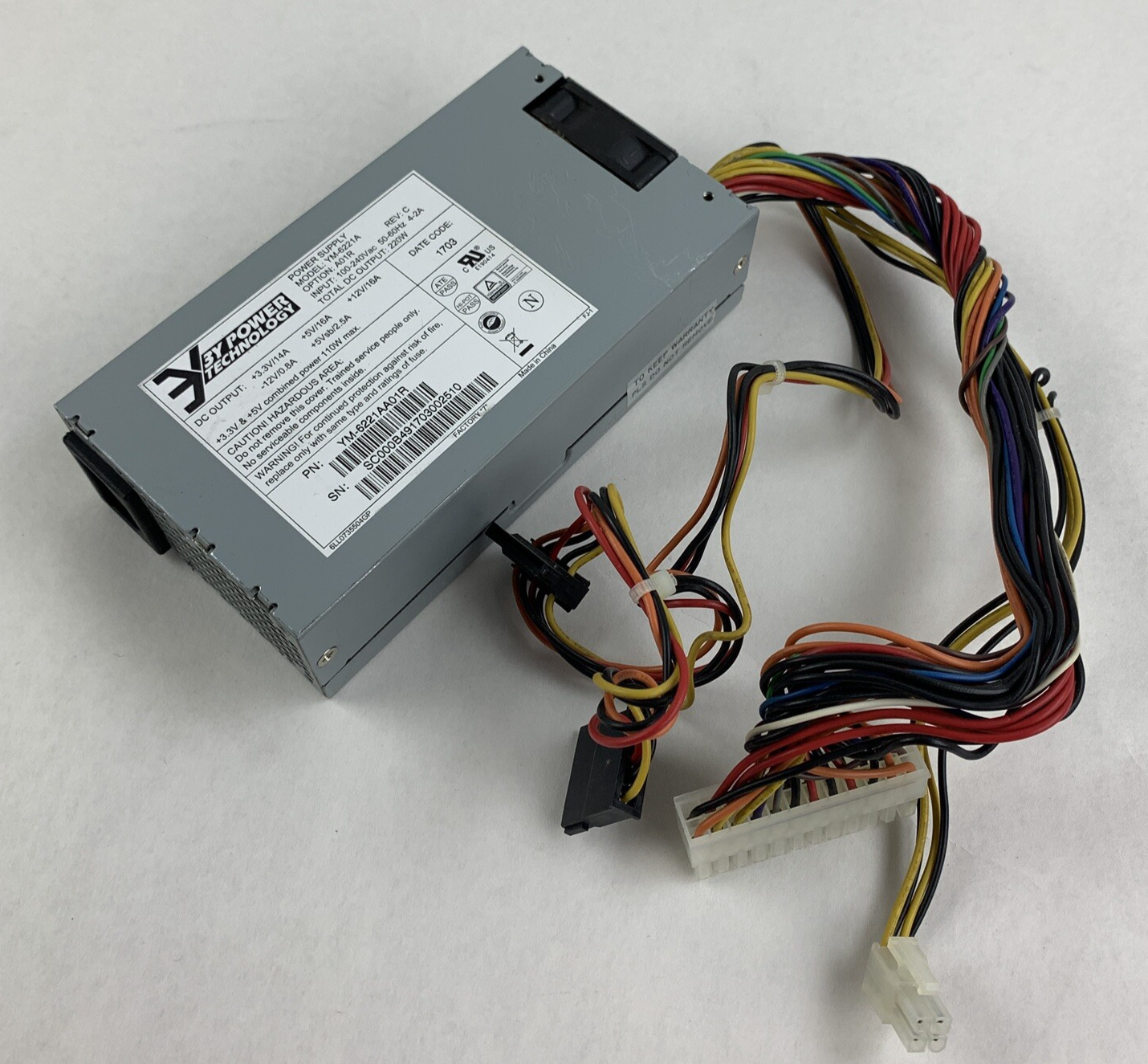 3Y Power Technology YM-6221A YM6221AA01R 220w 50-60Hz 100-240 Vac Power Supply
