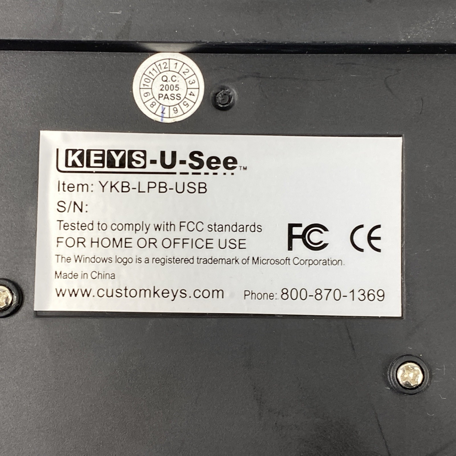 KEYS-U-SEE YKB-LPB-USB Wired USB Keyboard Tested