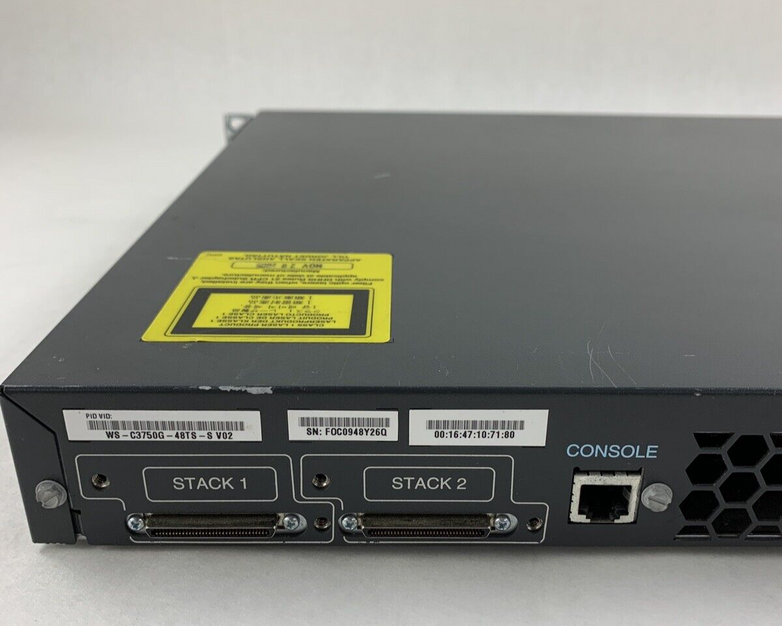 Cisco Catalyst 3750G WS-C3750G-48TS-S V02 48-Port Gigabit Network Switch Tested