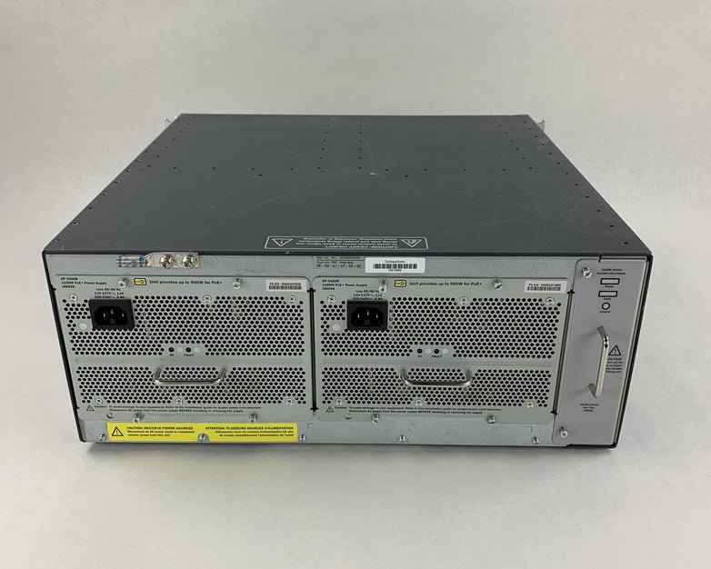 HP J9850A Aruba 5406 ZL2 Switch Chassis NO Modules 2x Power Supply Power Tested