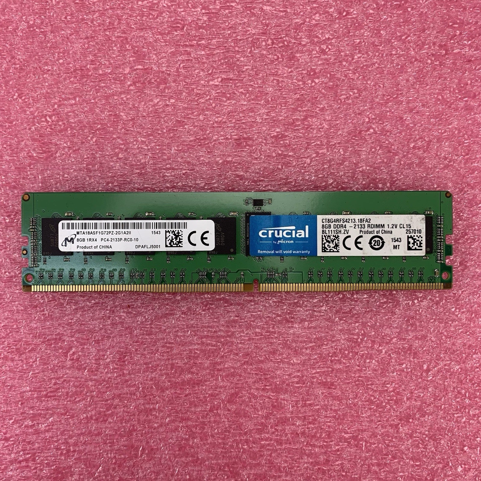 Crucial MTA18ASF1G72PZ-2G1A2II PC4-2133P-RC0-10 8GB 1Rx4 Desktop Memory RAM5