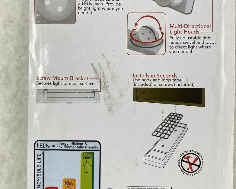 Rite Lite LPL704WRC White Battery Powered LED Strip Light NOS