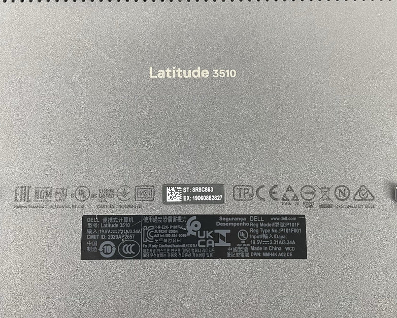 Dell Latitude 3510 15.6" i5-10210U 1.60 GHz 8 GB RAM No SSD/OS/AC - Scratched