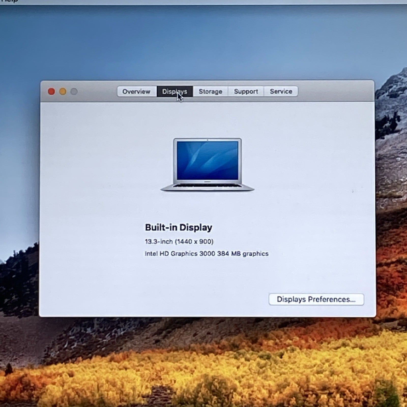 Apple A1369 MacBook Air 2011 13" 1.8Ghz i7 4GB RAM 250GB SSD os10.13.6 969Cycles