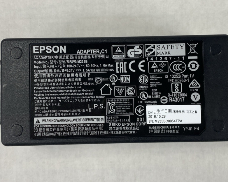 Epson C1 M235B 24V 1.5A AC Adapter (Lot of 6)
