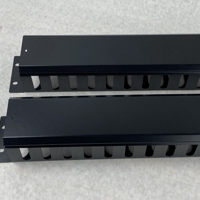 Lot of 2 Unbranded 19" Mountable Sturdy Steel Cable Manager w/ Screws