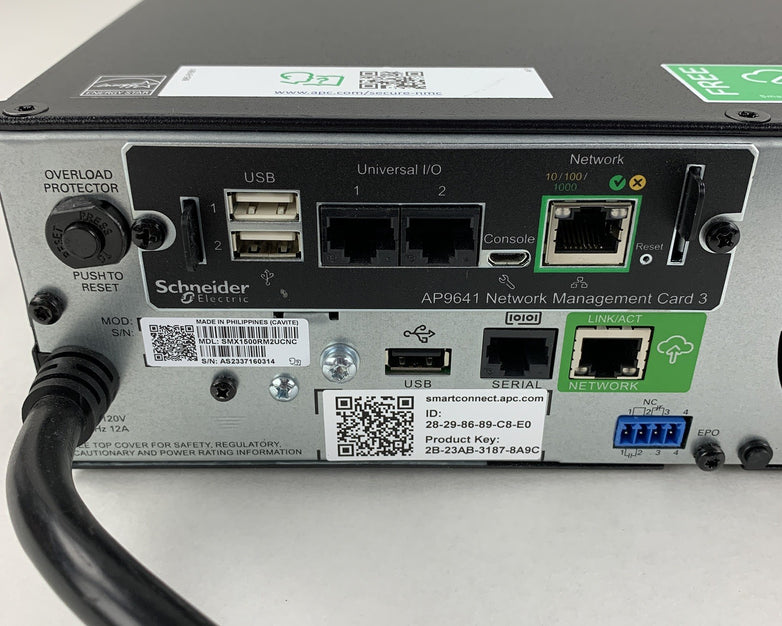 APC SMX1500RM2UCNC Battery Backup UPS w/ AP9641 No Batt No Caddy No FacePlate