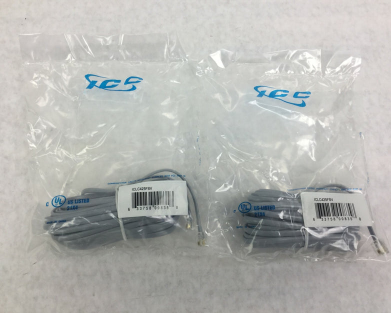 ICC ICLC425FSV 25' ft  Flat Line Cord   Lot of 4   Sealed Packages