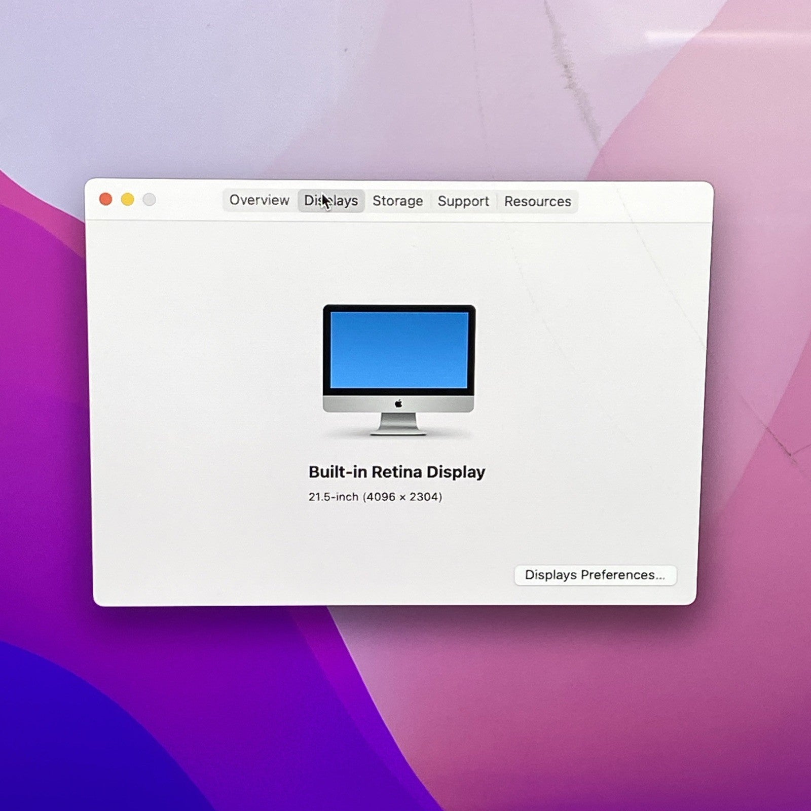 Apple A1418 iMac Retina 4k 21.5" 2015 3.1GHz i5 16GB RAM 1TB Fusion - Cracked