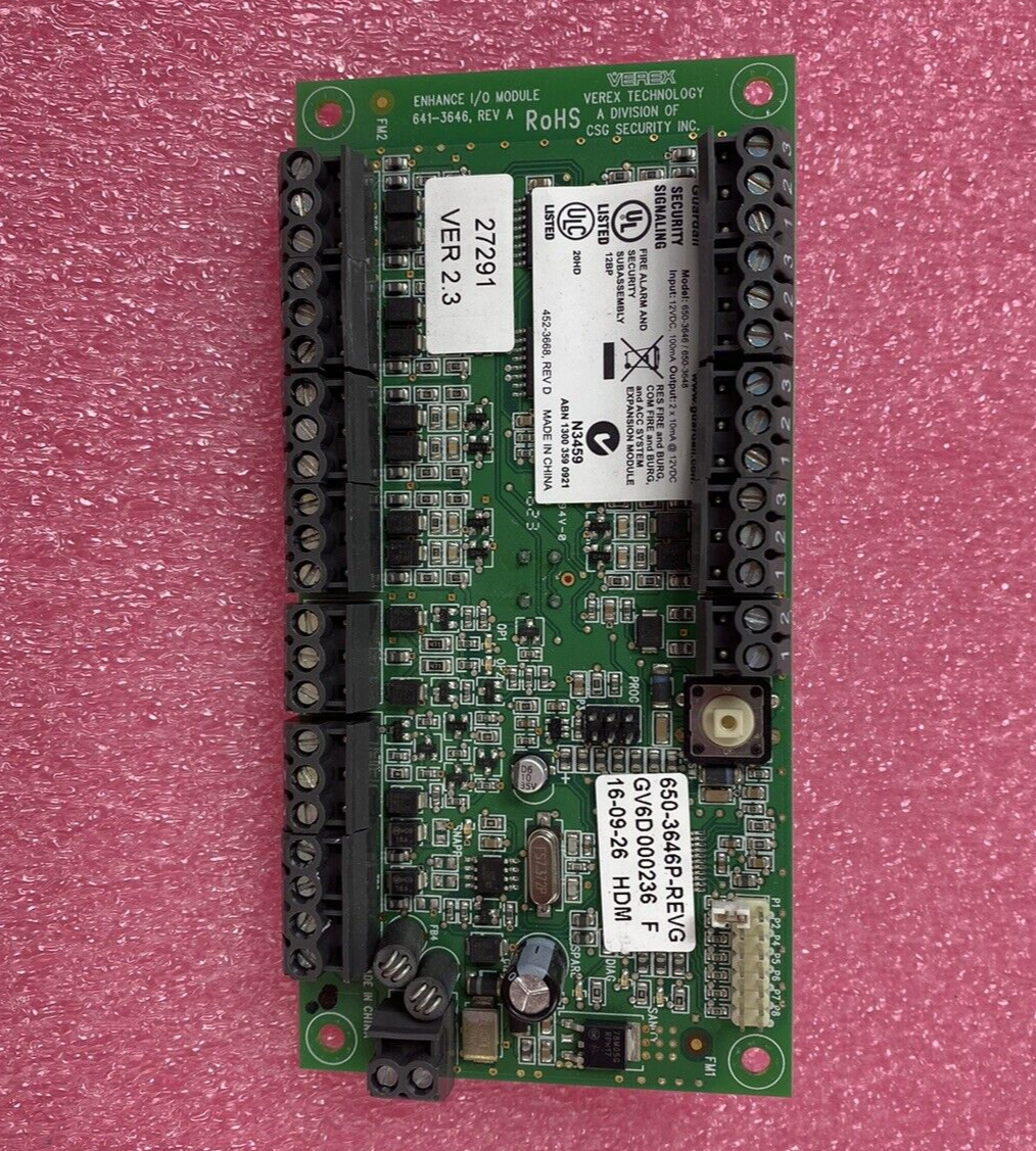 Verex Technology 650-3646 Output Card 12VDC 100mA Input 12VDC 2 x 10mA Output